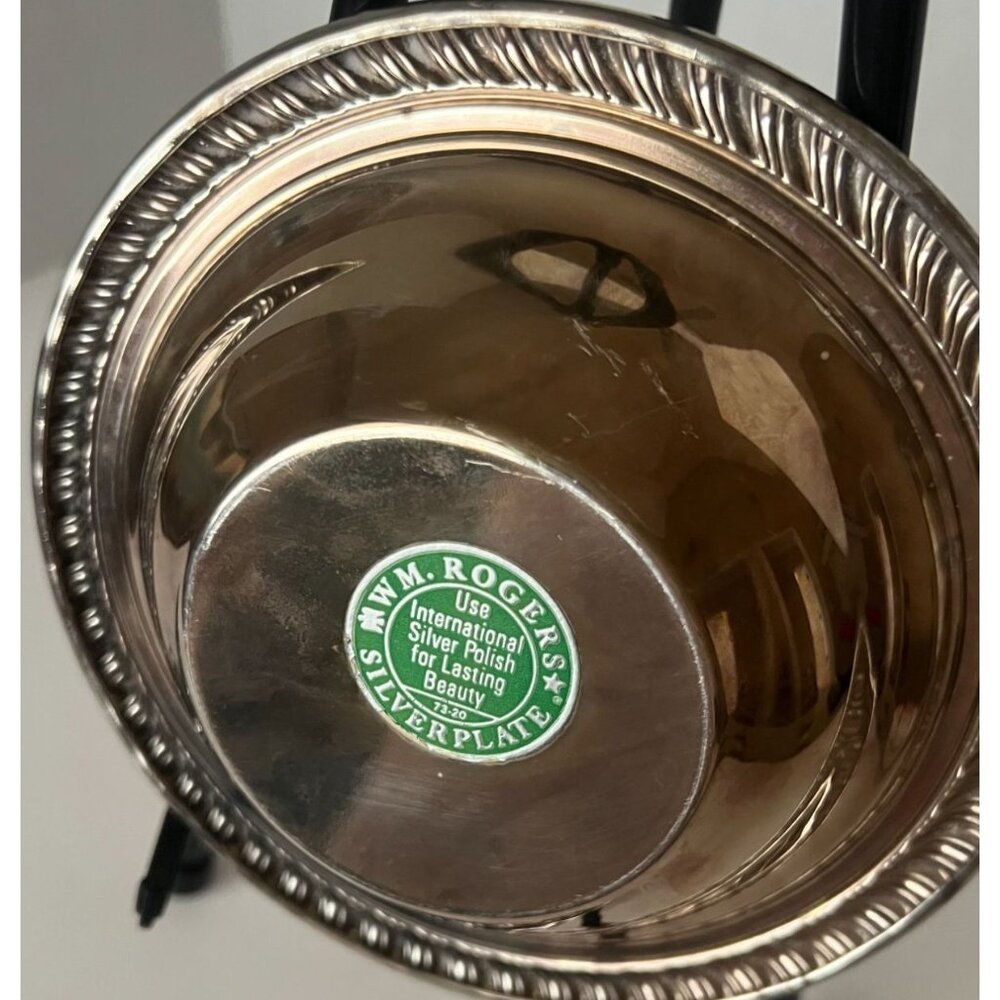 Vintage Wm. Rogers Silverplate Small Candy Bowl Dish Rope Edge Design - Picture 5 of 10